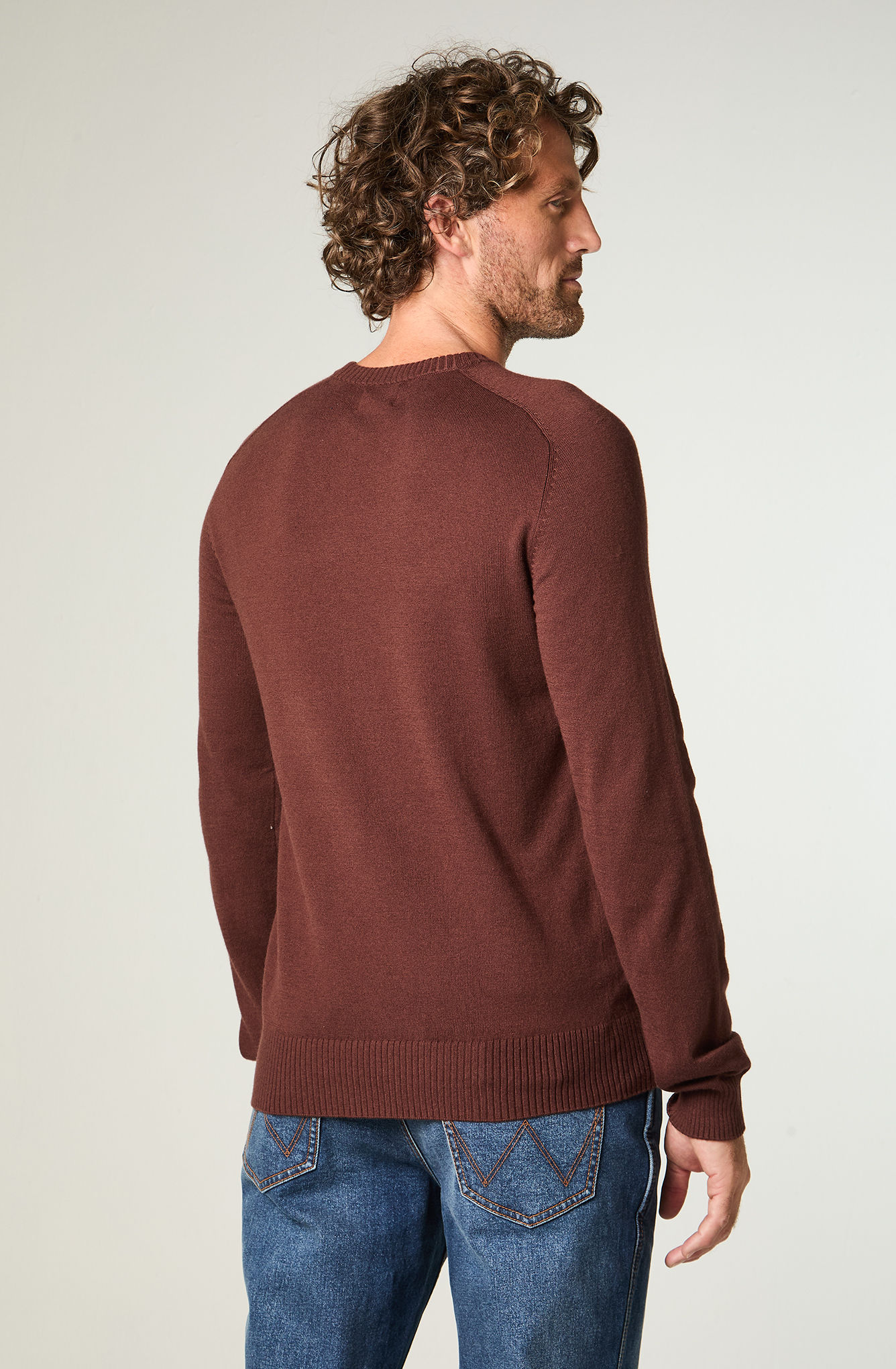 SWEATER HOMBRE KNIT SWEATER REGULAR FIT CAFE - 4