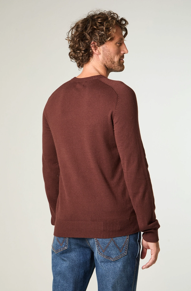 SWEATER HOMBRE KNIT SWEATER REGULAR FIT CAFE - 4