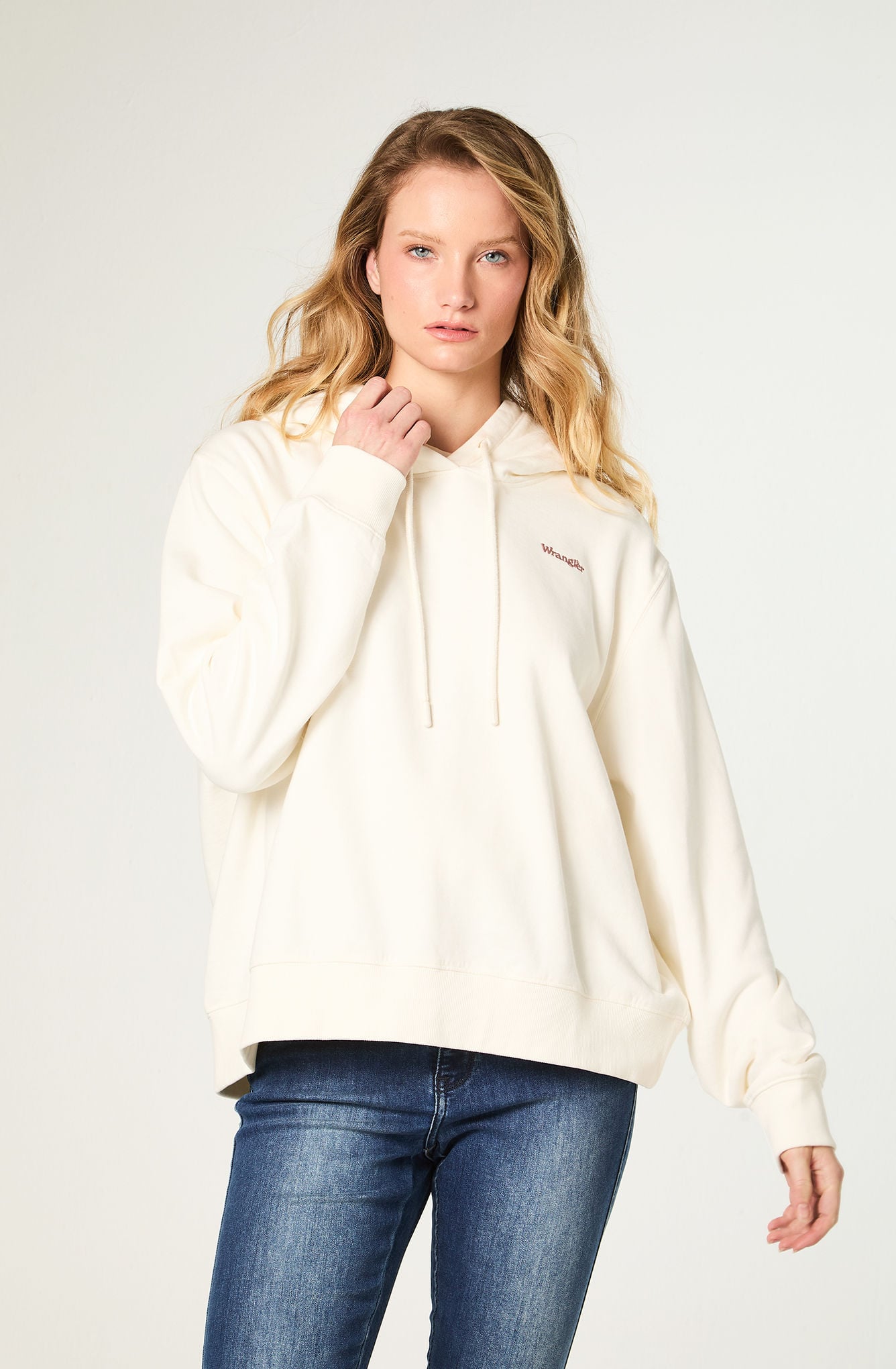 POLERON MUJER HOODIE REGULAR FIT BLANCO - 1