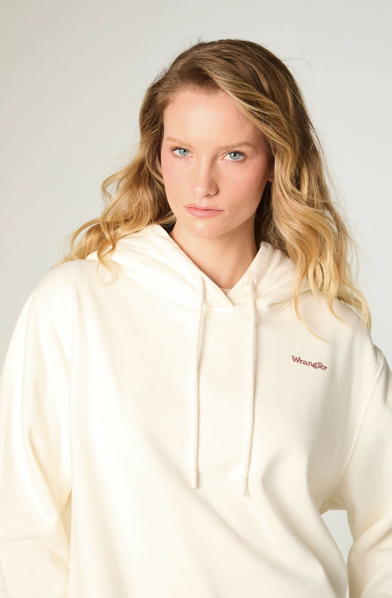 POLERON MUJER HOODIE REGULAR FIT BLANCO - 3
