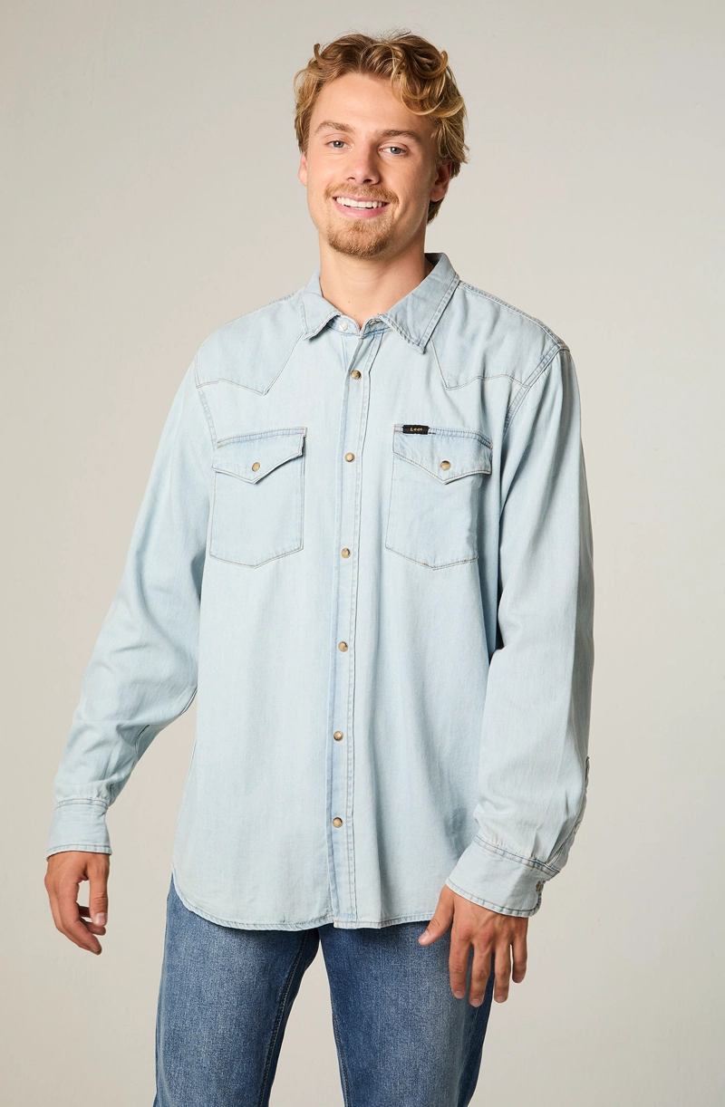 CAMISA  HOMBRE REGULAR CELESTE WESTERN - 1