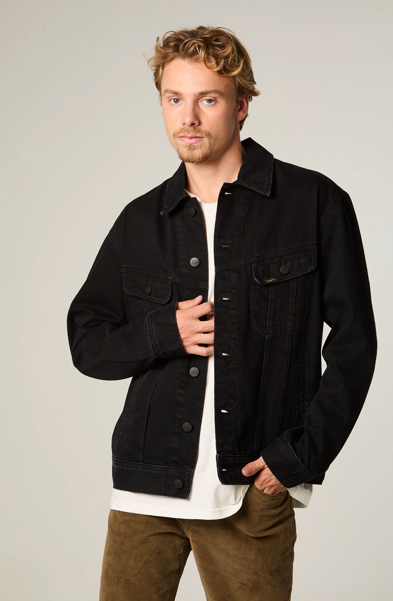 CHAQUETA HOMBRE REGULAR NEGRO RIDER - 1