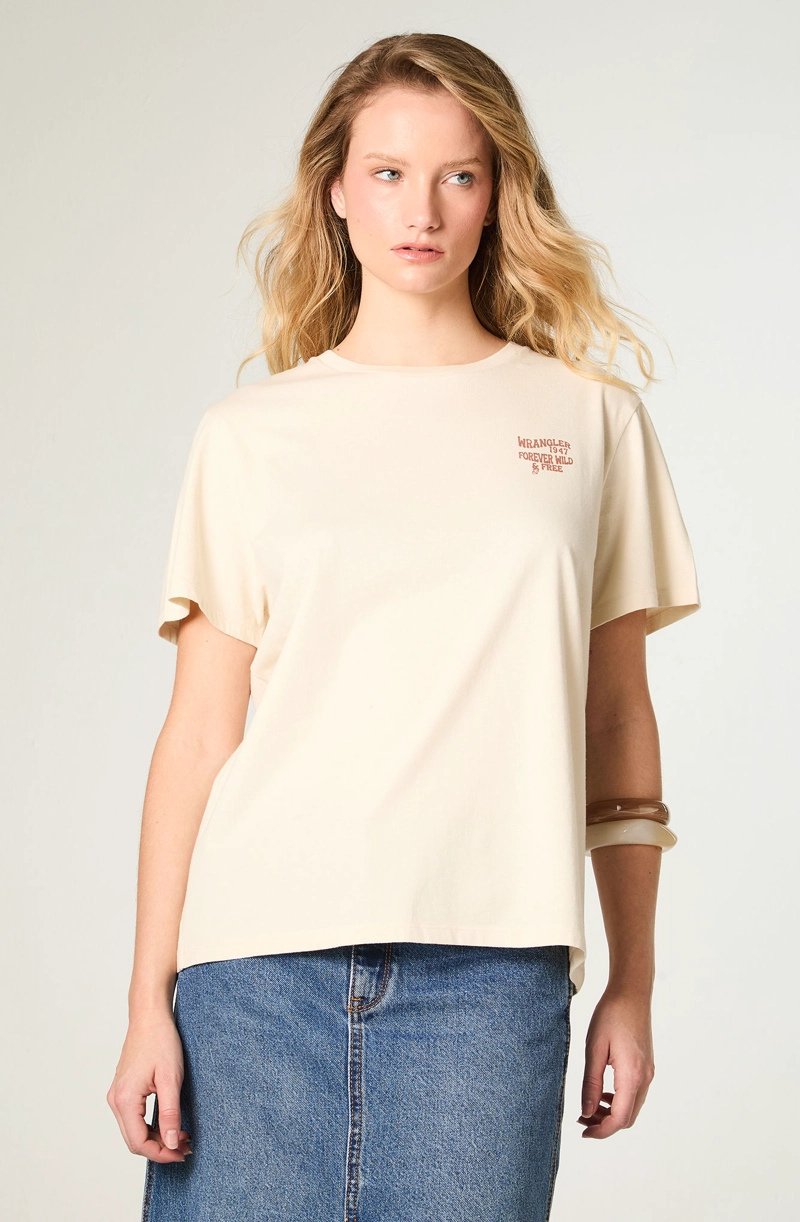 POLERA MUJER RINGER TEE REGULAR FIT BLANCO - 2