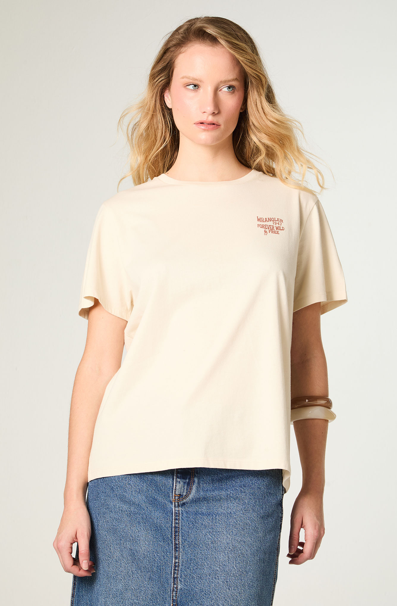 POLERA MUJER RINGER TEE REGULAR FIT BLANCO - 2