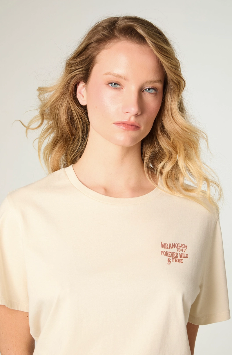 POLERA MUJER RINGER TEE REGULAR FIT BLANCO - 4