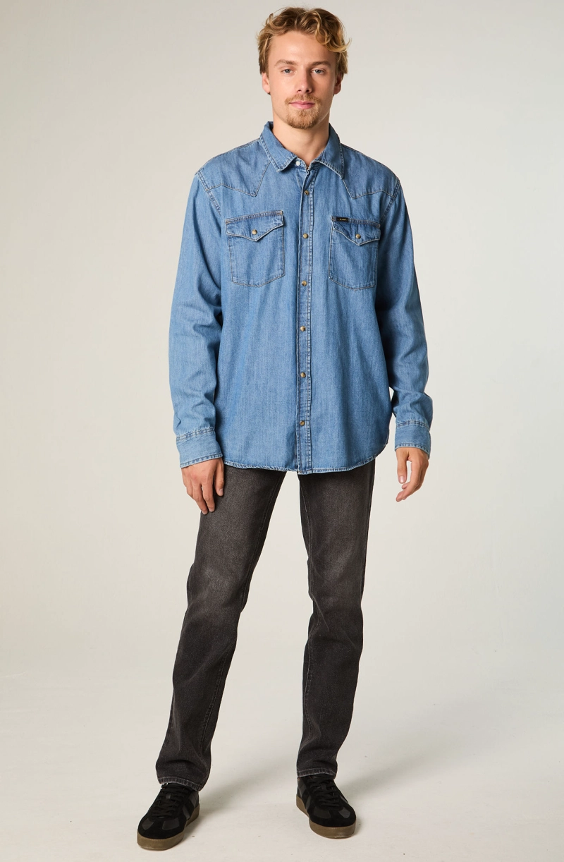 CAMISA  HOMBRE REGULAR AZUL WESTERN - 2