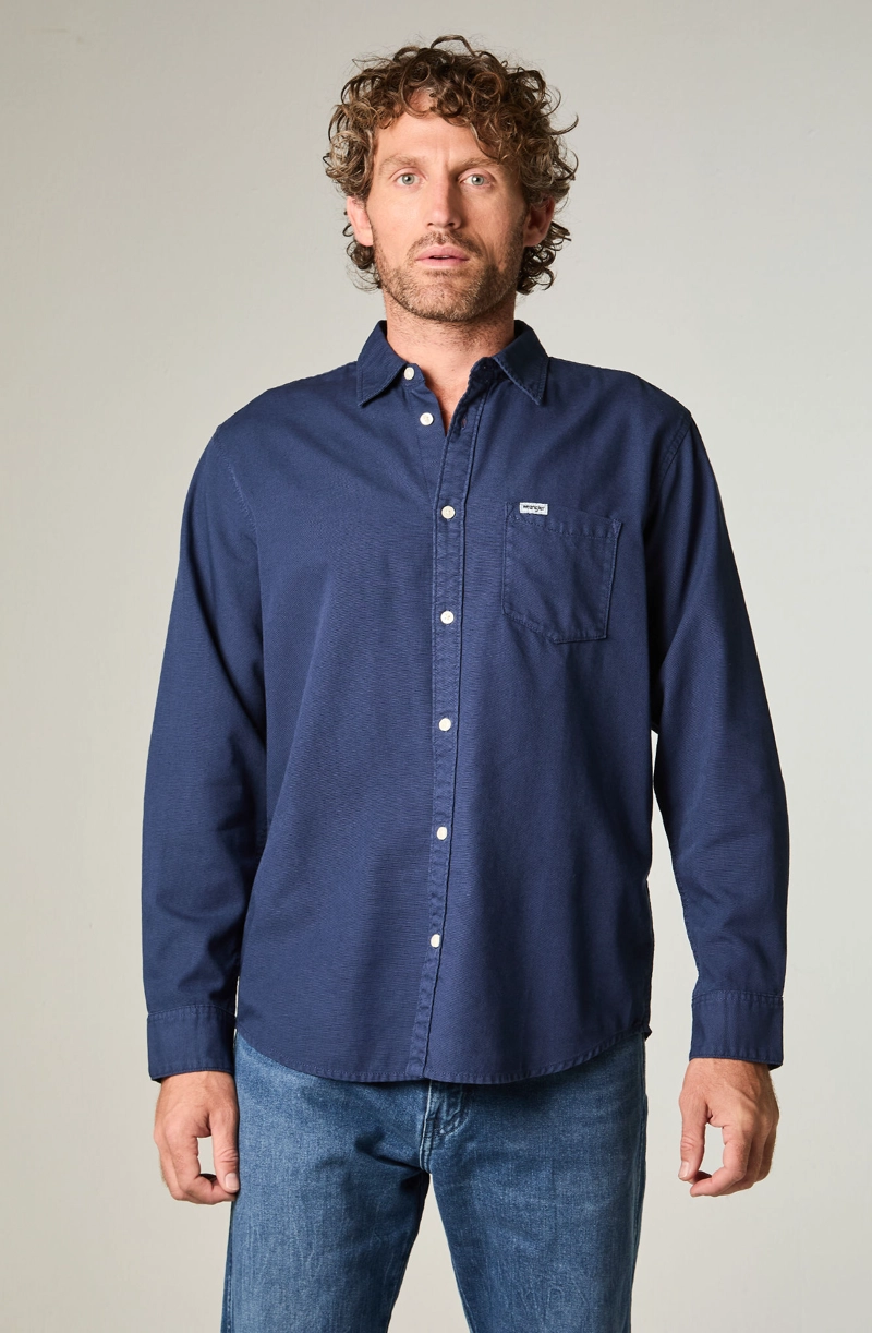 CAMISA HOMBRE LS 1 POCKET REGULAR FIT AZUL - 1