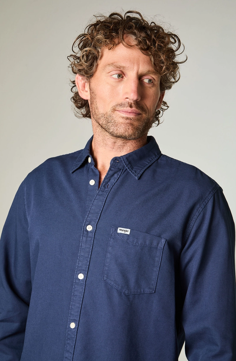 CAMISA HOMBRE LS 1 POCKET REGULAR FIT AZUL - 3