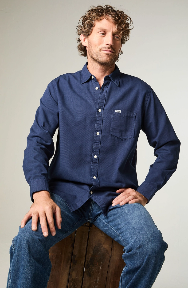 CAMISA HOMBRE LS 1 POCKET REGULAR FIT AZUL - 5