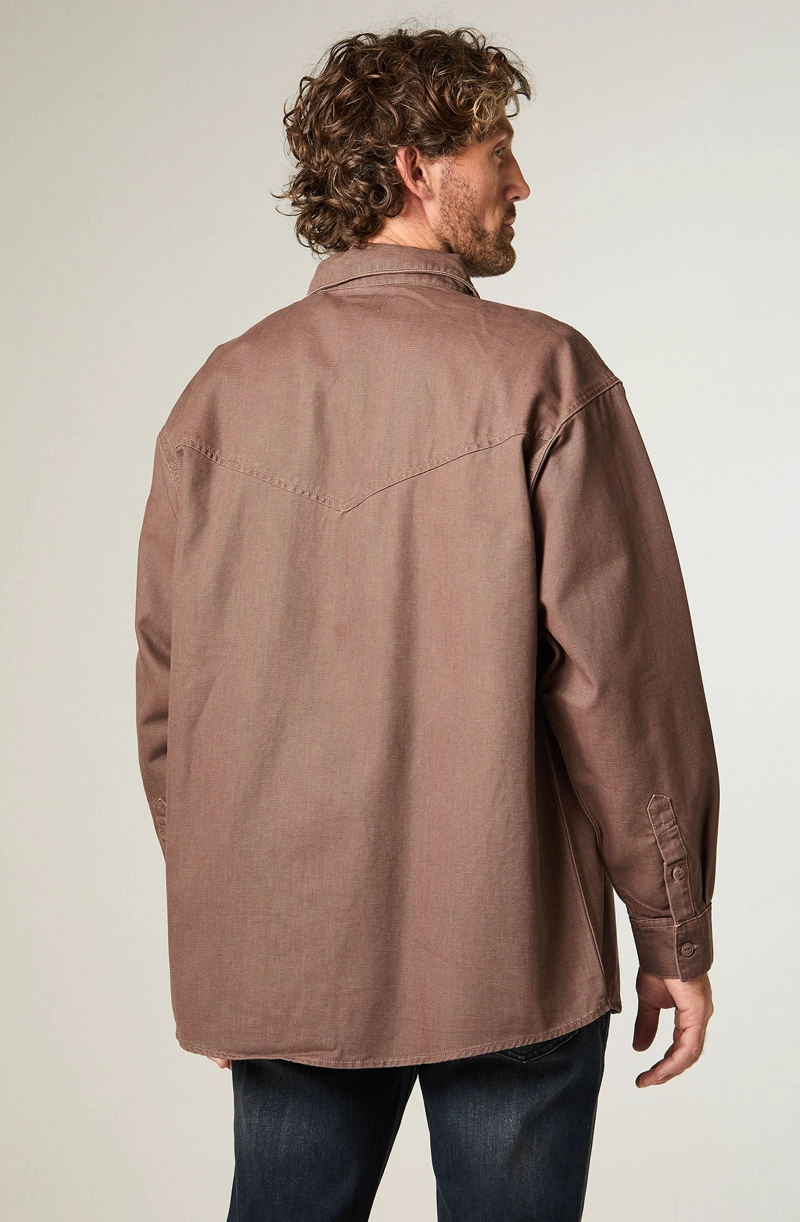 SOBRECAMISA HOMBRE 1 POCKET OVERSIZE FIT CAFE - 4