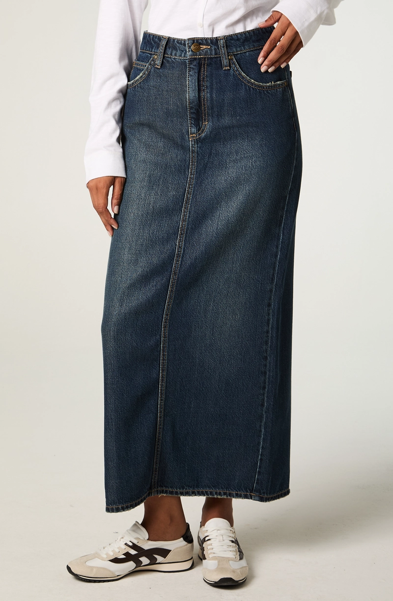 FALDA MUJER MAXI AZUL STRAIGHT - 1