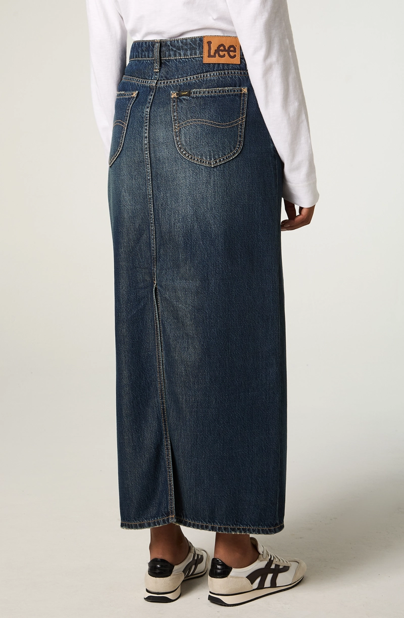 FALDA MUJER MAXI AZUL STRAIGHT - 2