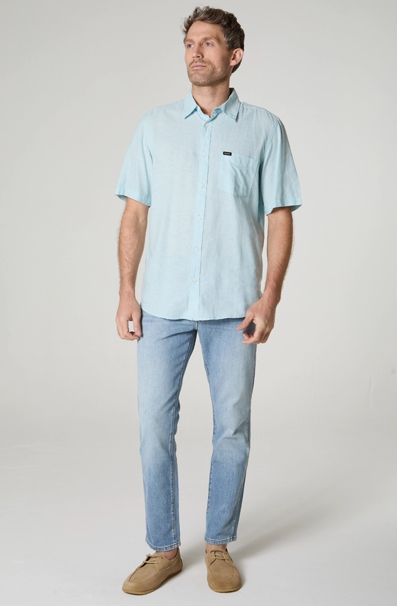 CAMISA HOMBRE MANGA LARGA LINO 1 BOLSILLO REGULAR FIT - 1