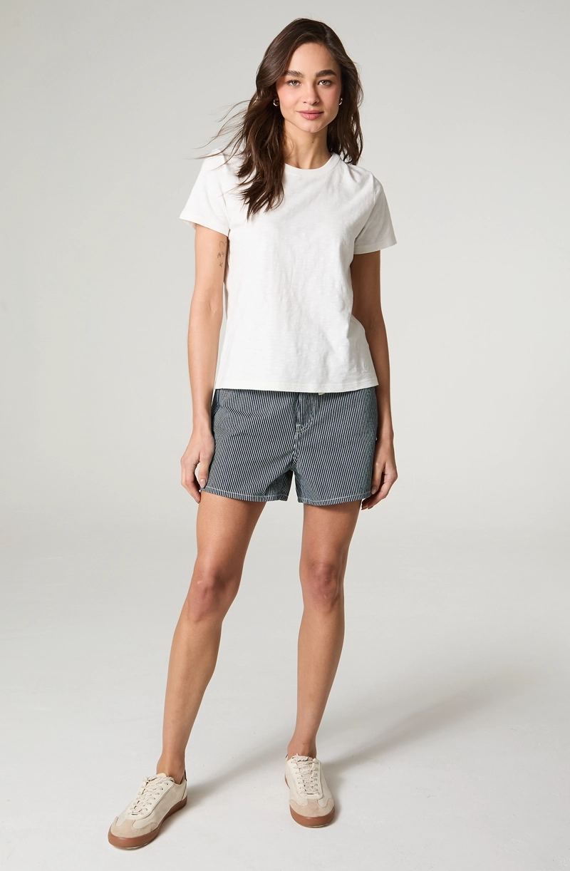 POLERA MUJER MANGA CORTA SLUB REGULAR  FIT BASIC - 1