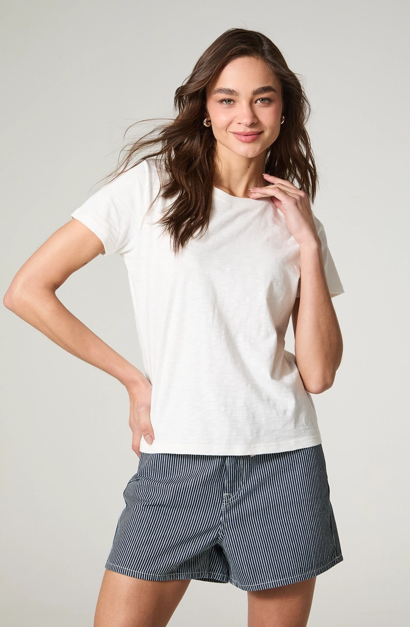 POLERA MUJER MANGA CORTA SLUB REGULAR  FIT BASIC - 2