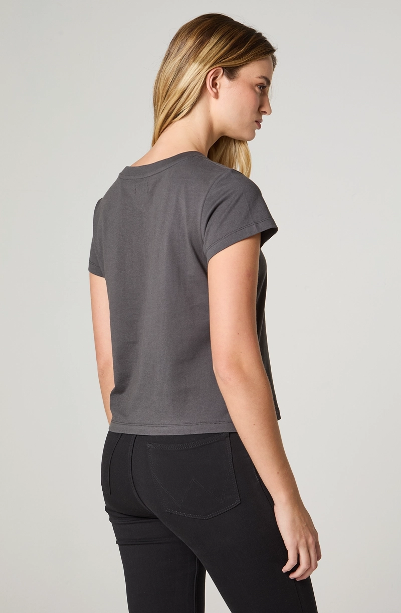 POLERA MUJER CROP MANGA CORTA REGULAR FIT 100% COTTON - 4