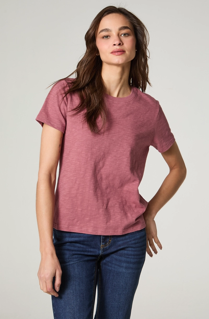 POLERA MUJER MANGA CORTA SLUB REGULAR  FIT BASIC - 2