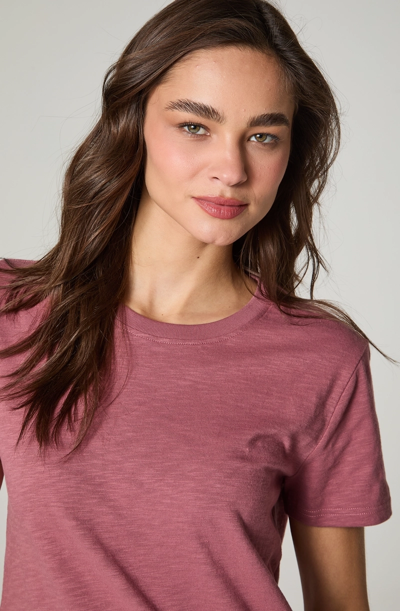 POLERA MUJER MANGA CORTA SLUB REGULAR  FIT BASIC - 3