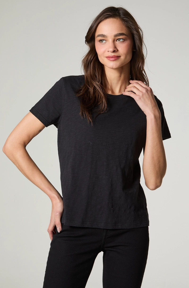 POLERA MUJER MANGA CORTA SLUB REGULAR  FIT BASIC - 2