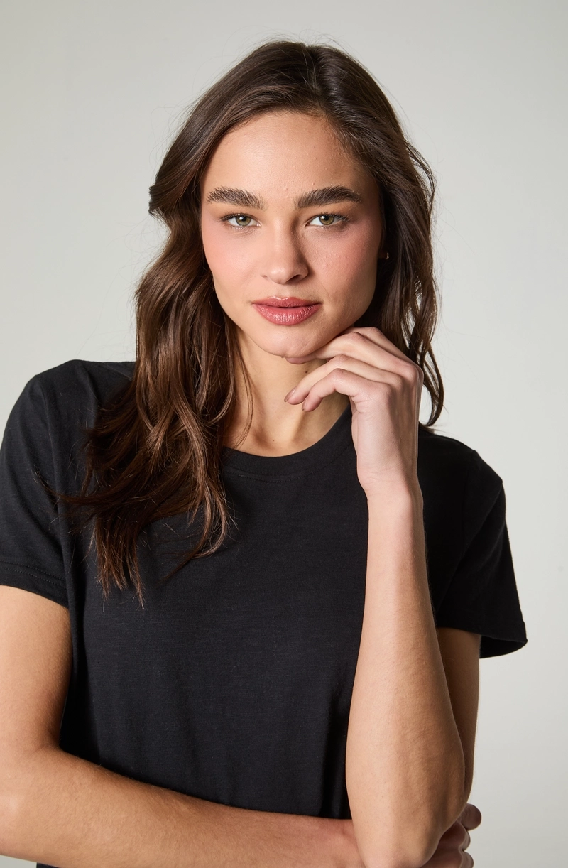 POLERA MUJER MANGA CORTA SLUB REGULAR  FIT BASIC - 3