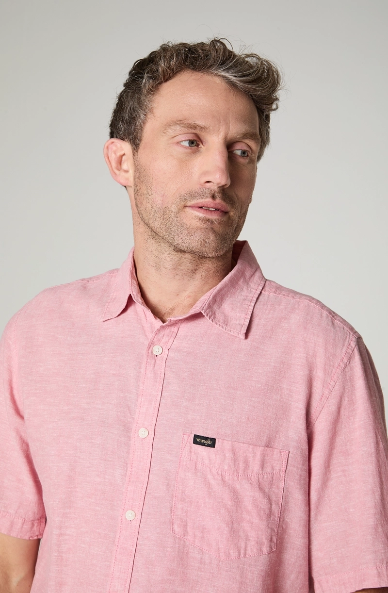 CAMISA HOMBRE MANGA CORTA LINO 1 BOLSILLO REGULAR FIT - 3