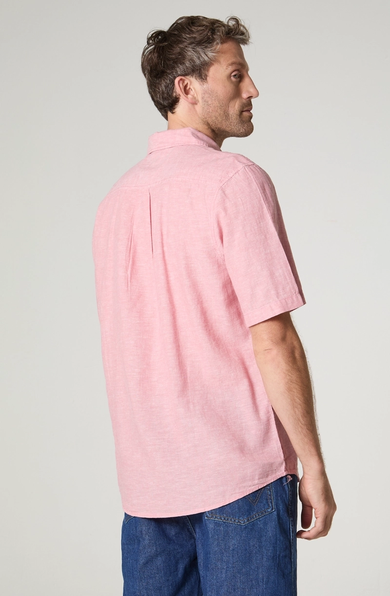 CAMISA HOMBRE MANGA CORTA LINO 1 BOLSILLO REGULAR FIT - 4