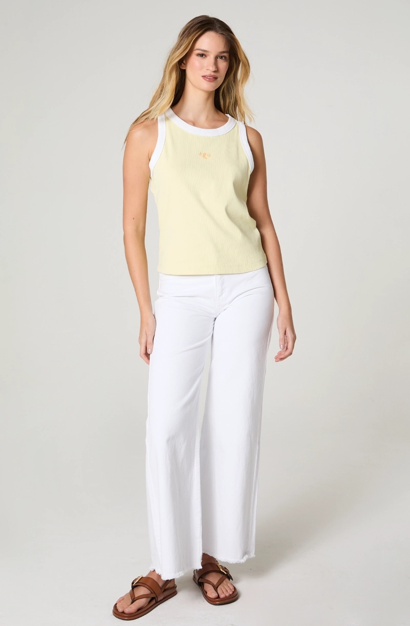 POLERA MUJER RINGER TANK SIN MANGAS SLIM FIT - 1