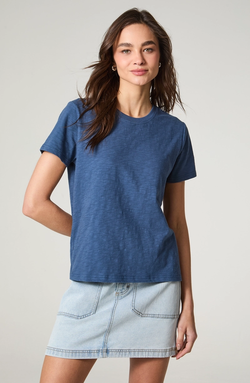 POLERA MUJER MANGA CORTA SLUB REGULAR  FIT BASIC - 2