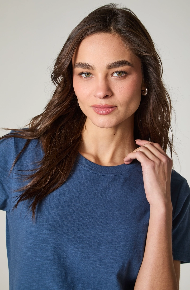 POLERA MUJER MANGA CORTA SLUB REGULAR  FIT BASIC - 3