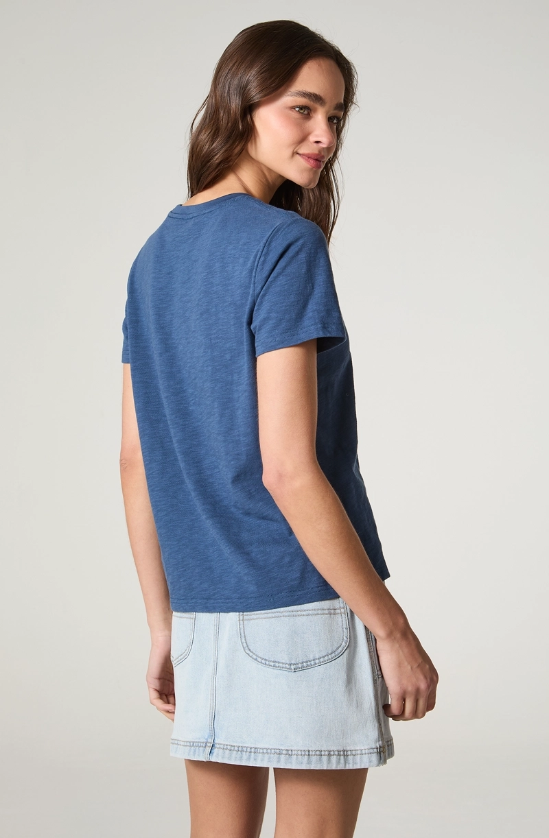 POLERA MUJER MANGA CORTA SLUB REGULAR  FIT BASIC - 4