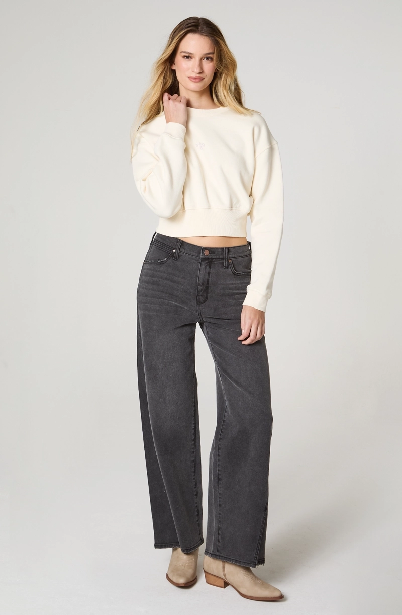 POLERON MUJER CUELLO REDONDO RELAXED FIT - 1