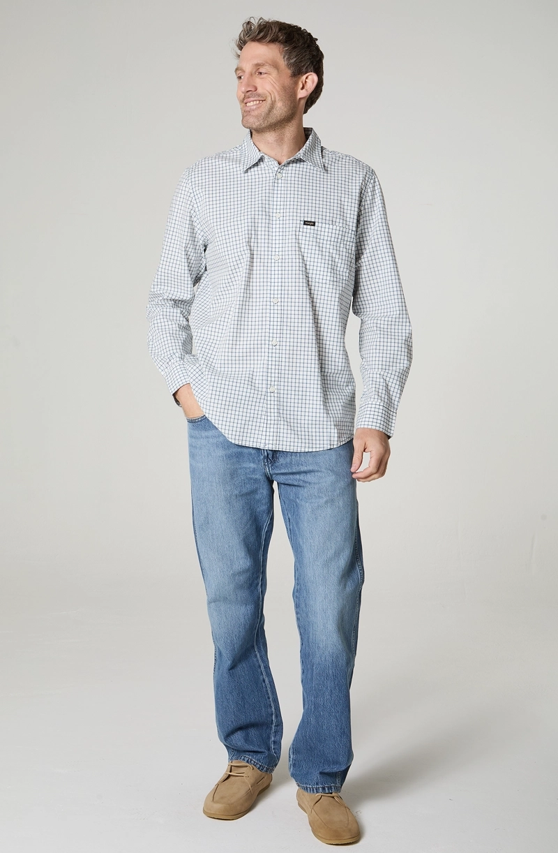 CAMISA HOMBRE MANGA CORTA LINO 1 BOLSILLO REGULAR FIT - 1