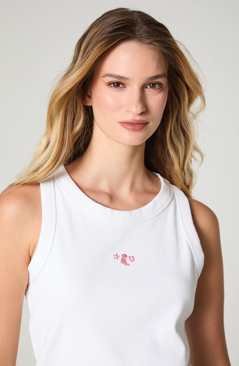 POLERA MUJER RINGER TANK SIN MANGAS SLIM FIT - 3