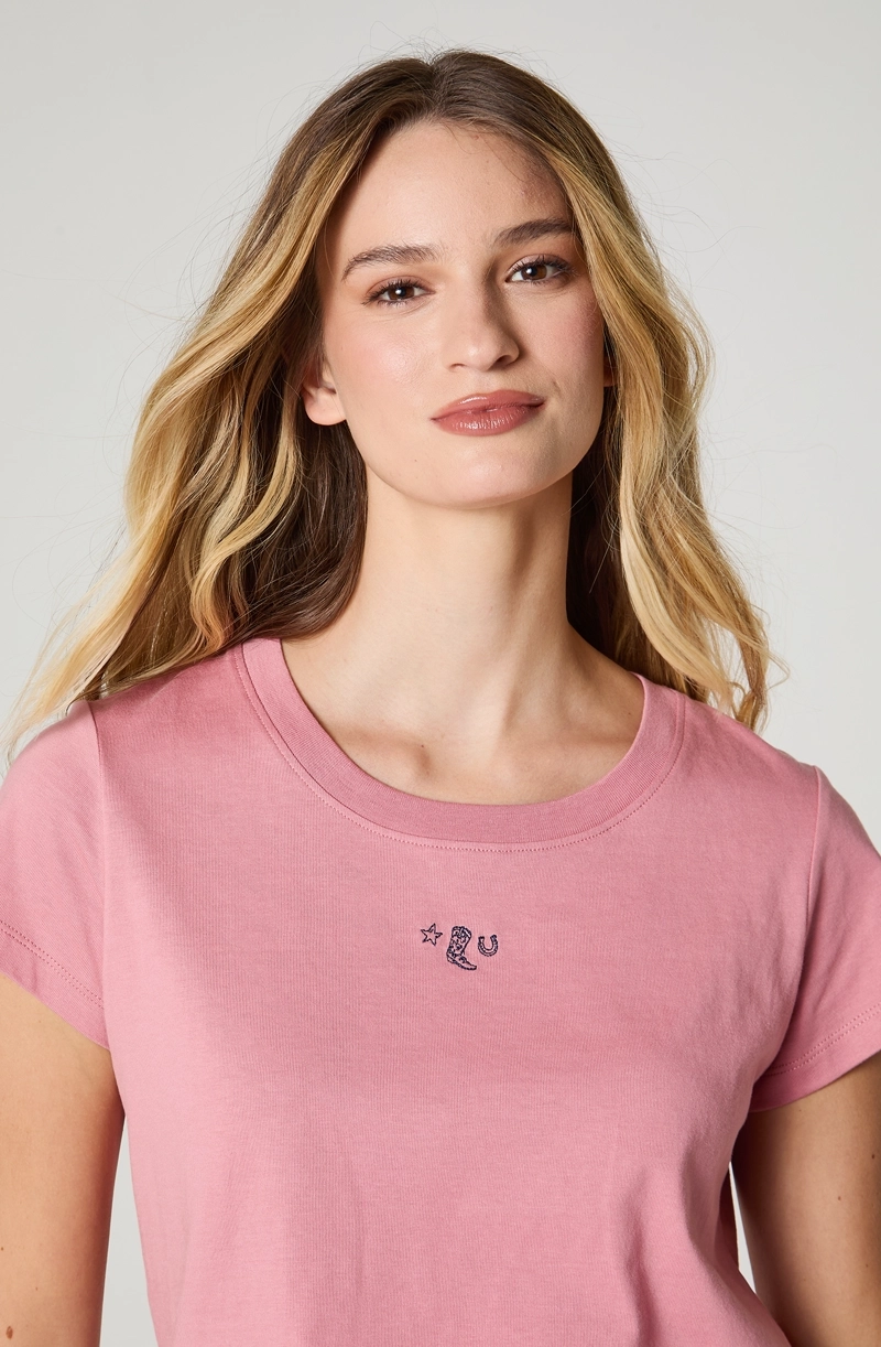 POLERA MUJER CROP MANGA CORTA REGULAR FIT 100% COTTON - 3