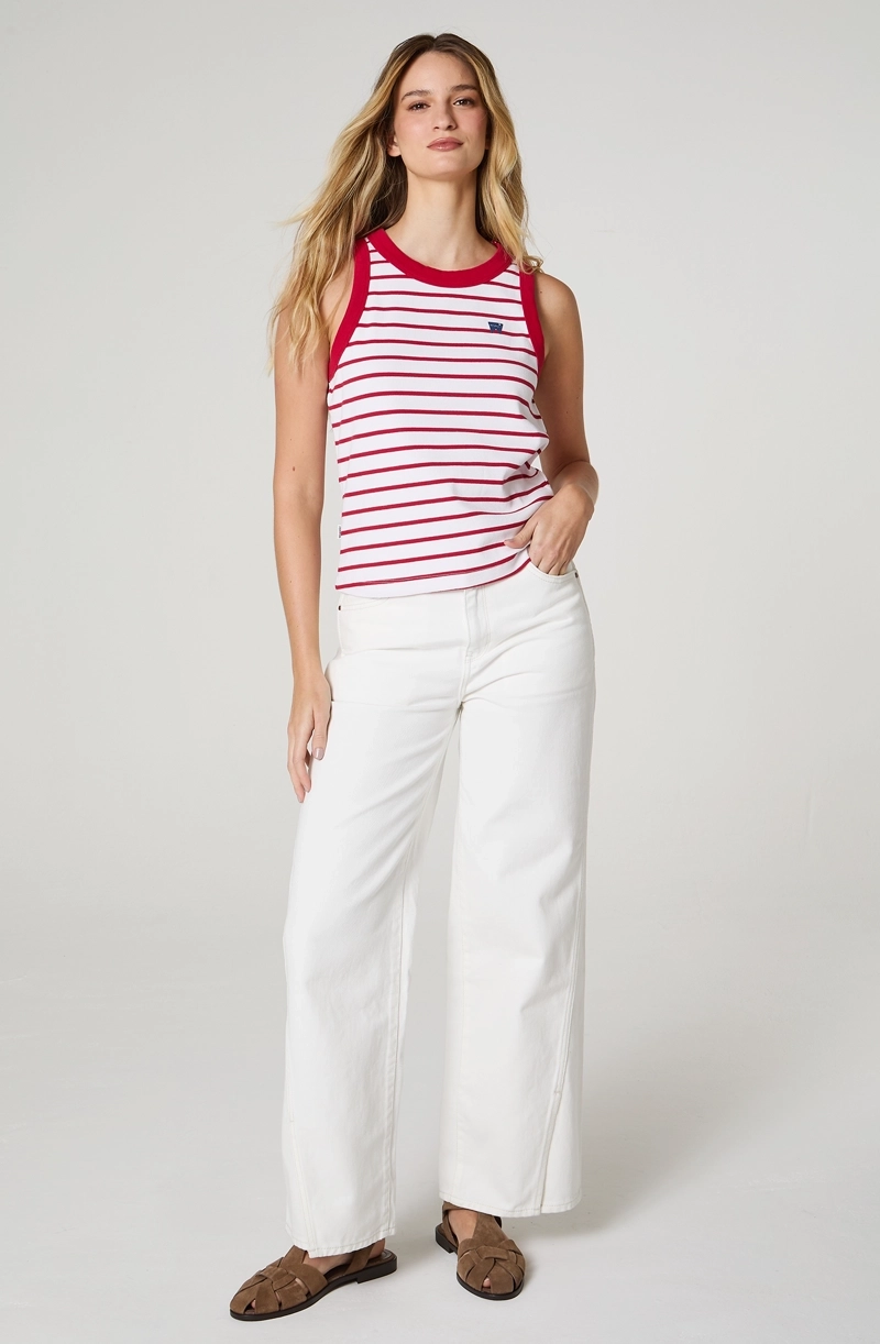 POLERA MUJER RINGER TANK SIN MANGAS SLIM FIT - 1