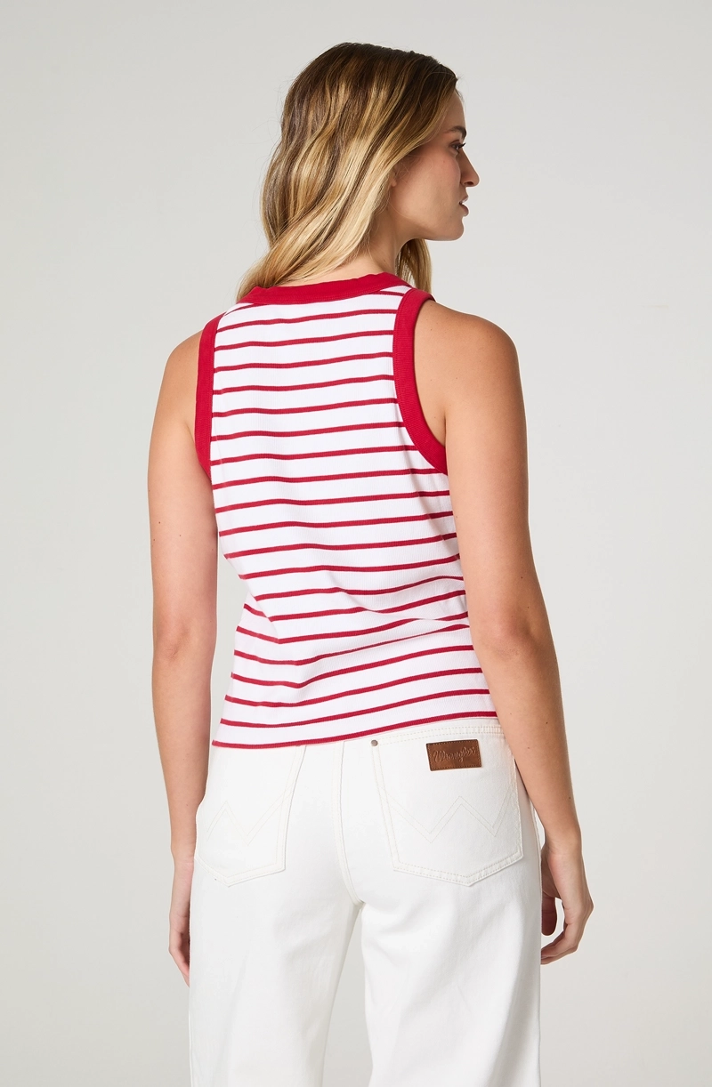 POLERA MUJER RINGER TANK SIN MANGAS SLIM FIT - 4