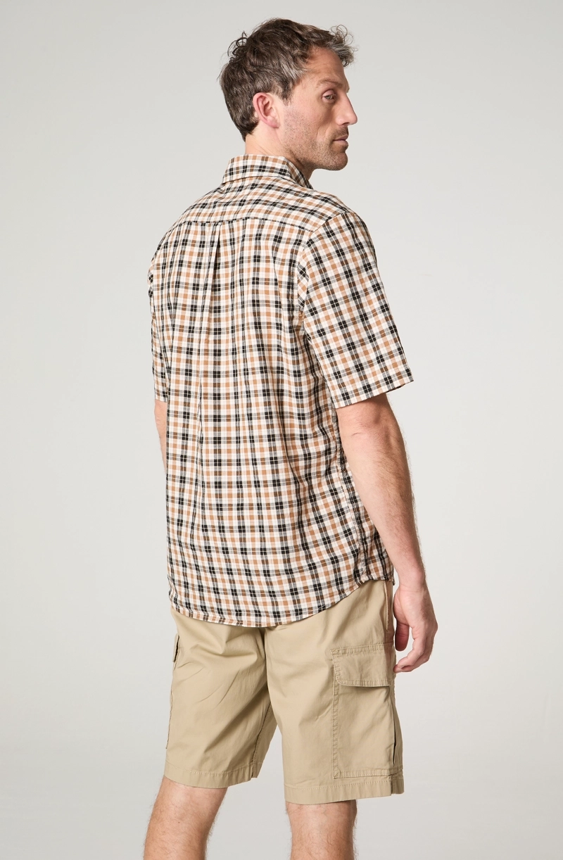 CAMISA  MANGA CORTA CON DISEÑO CUADROS 1 BOLSILLO - 5