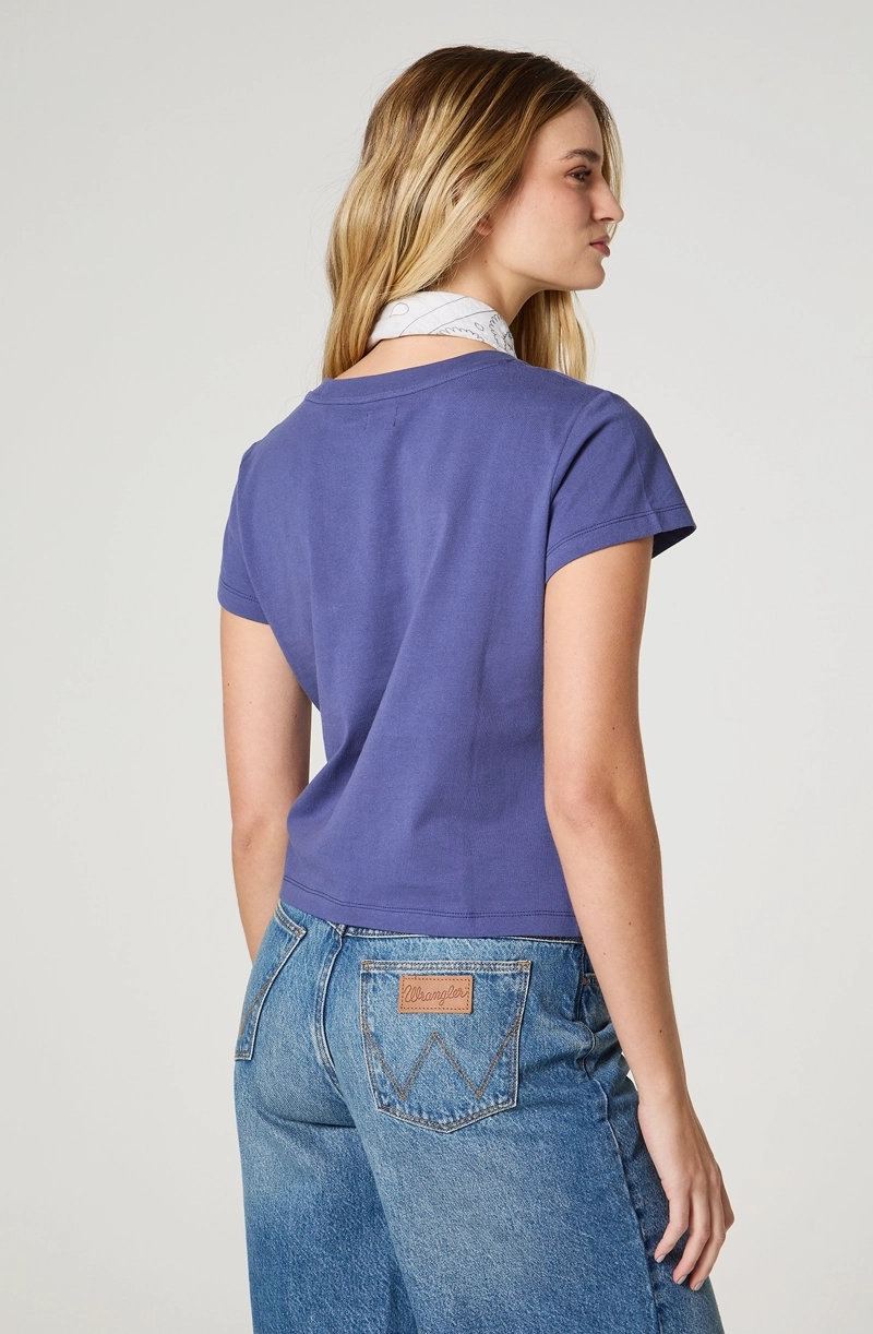 POLERA MUJER CROP MANGA CORTA REGULAR FIT 100% COTTON - 4