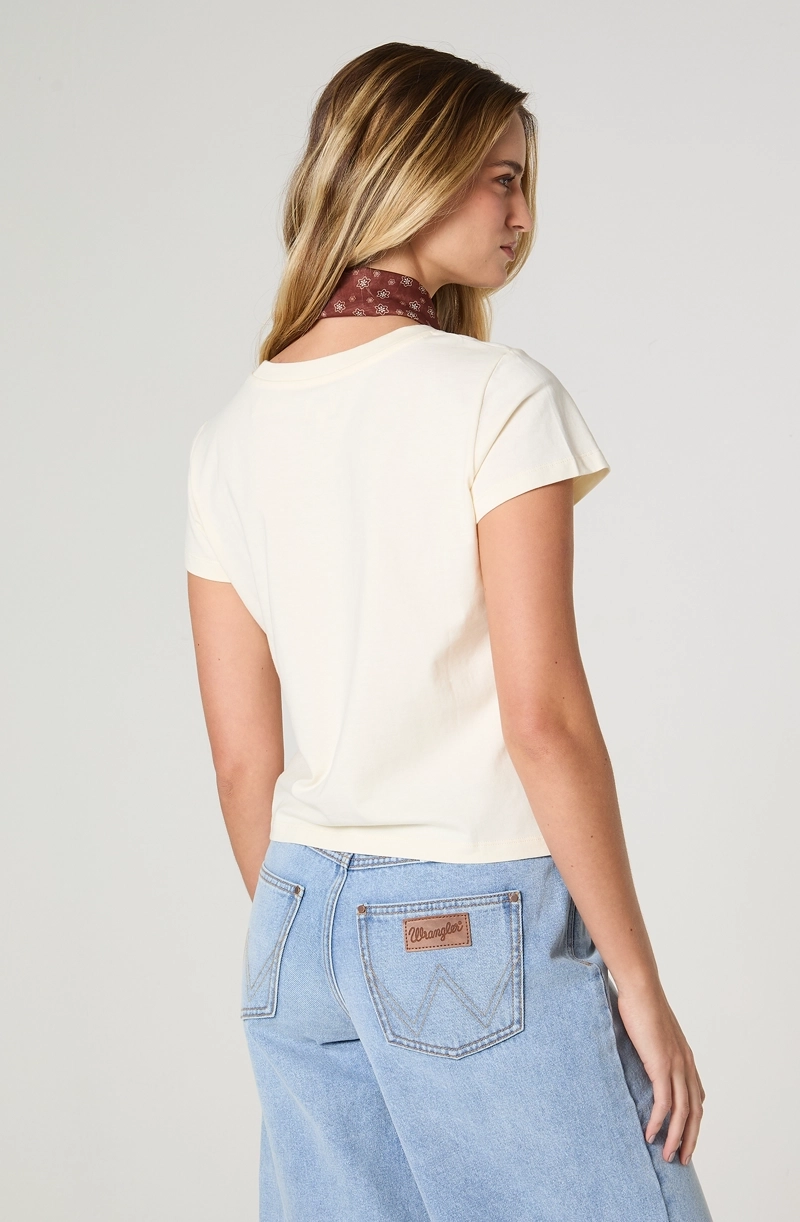 POLERA MUJER CROP MANGA CORTA REGULAR FIT 100% COTTON - 4
