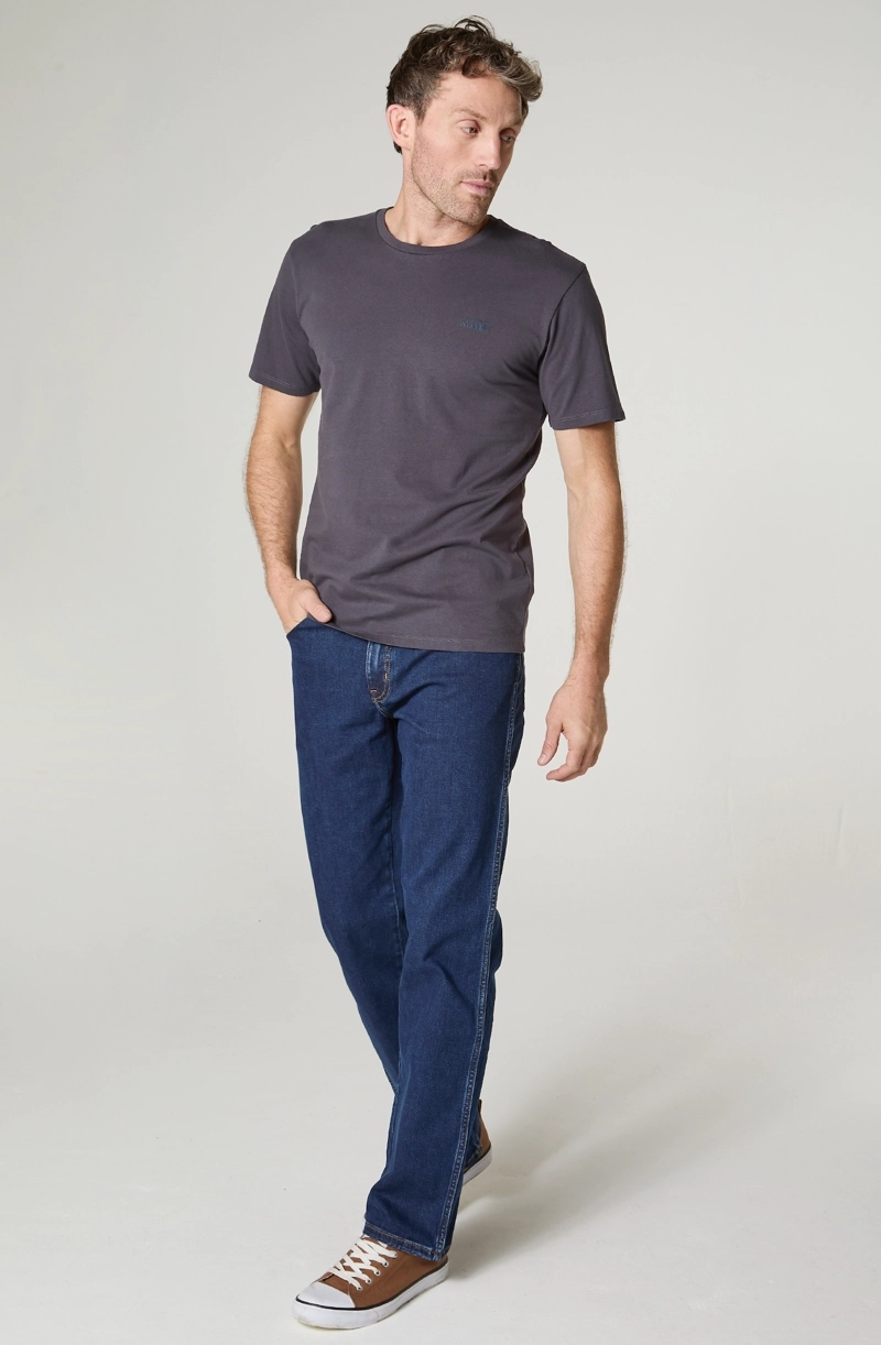 POLERA HOMBRE CUELLO REDONDO MANGA CORTA REGULAR FIT 100% COTTON - 1