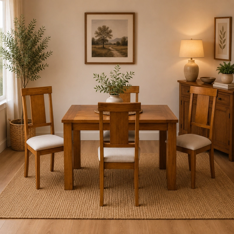 COMEDOR 4 SILLAS MUNICH COLOR CARAMELA - 2
