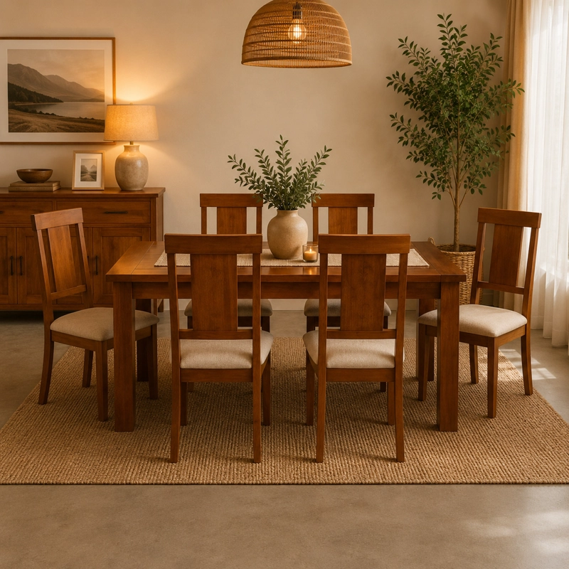 COMEDOR 6 SILLAS MUNICH COLOR CARAMELA - 3