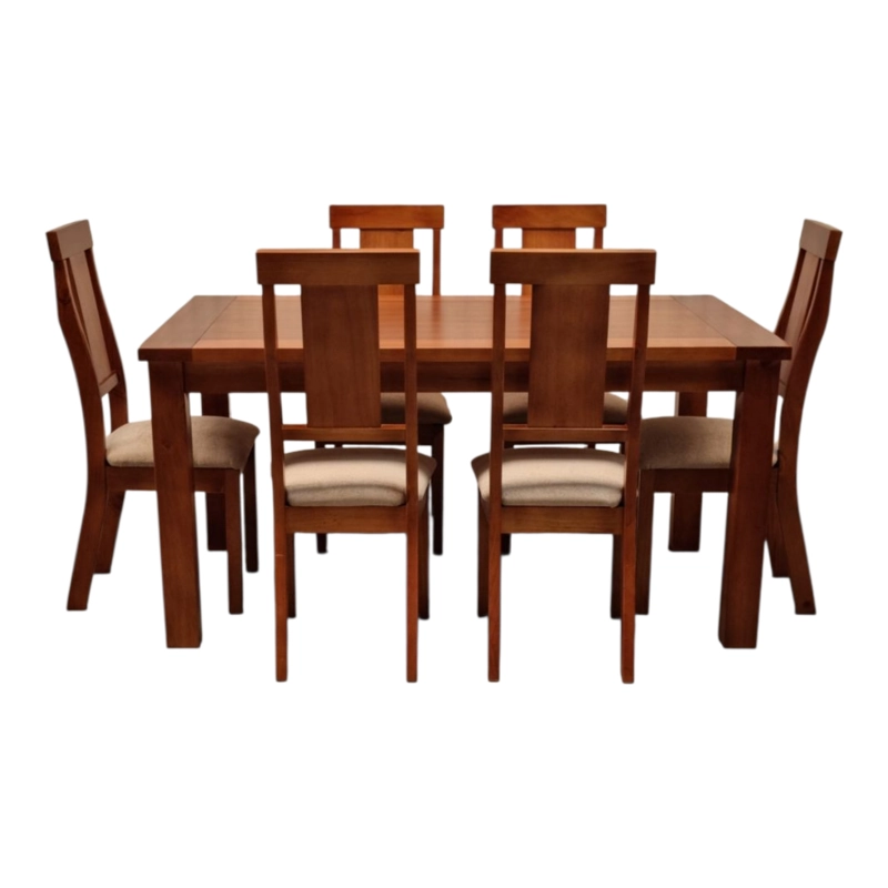 COMEDOR 6 SILLAS MUNICH COLOR CARAMELA - 5