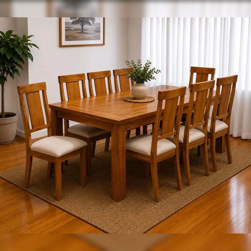 COMEDOR 8 SILLAS MUNICH COLOR CARAMELA - 1