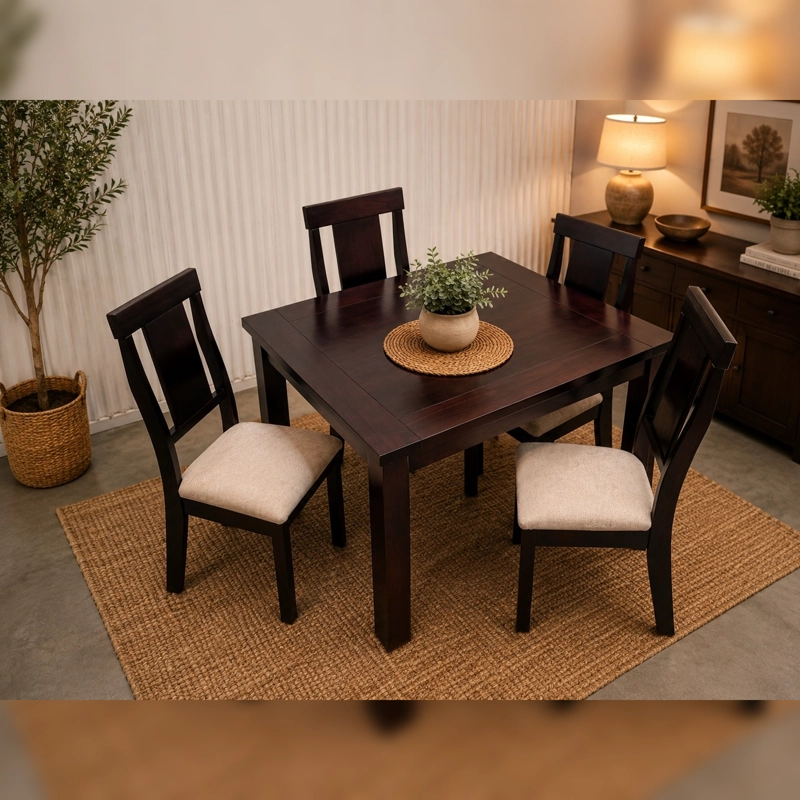 COMEDOR 4 SILLAS MUNICH COLOR CHOCOLATE - 1