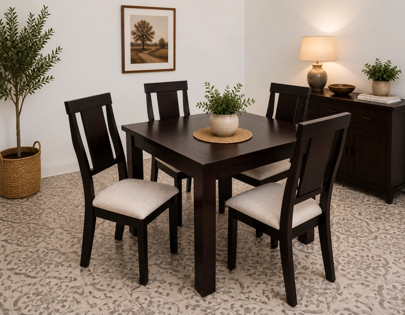 COMEDOR 4 SILLAS MUNICH COLOR CHOCOLATE - 3