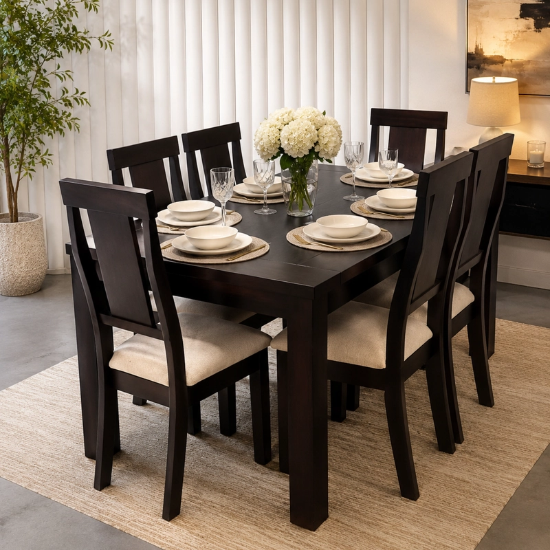 COMEDOR 6 SILLAS MUNICH COLOR CHOCOLATE - 4