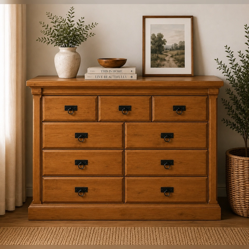 COMODA 9 CAJONES MUNICH COLOR CARAMELO - 2