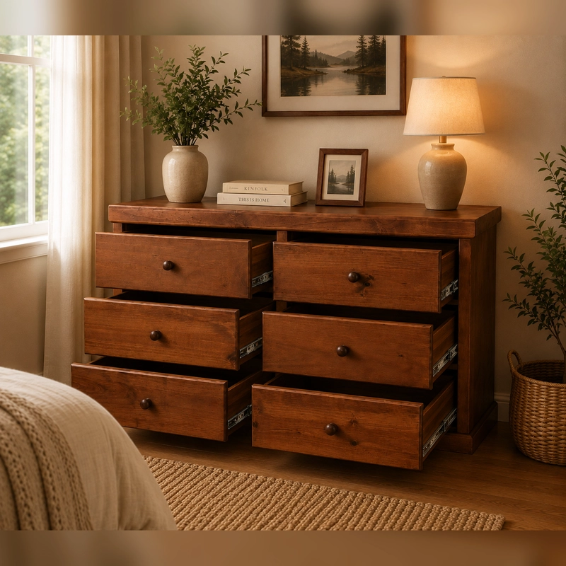 COMODA 6 CAJONES HAMBURGO CARAMELO - 2
