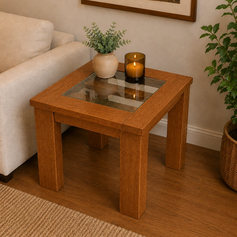 MESA LATERAL MILAN COLOR CARAMELO - 2